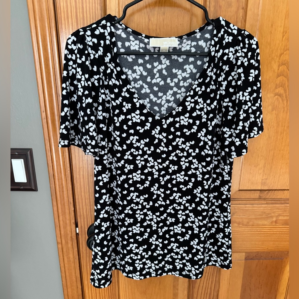 Michael Kors black & white top/blouse- size medium